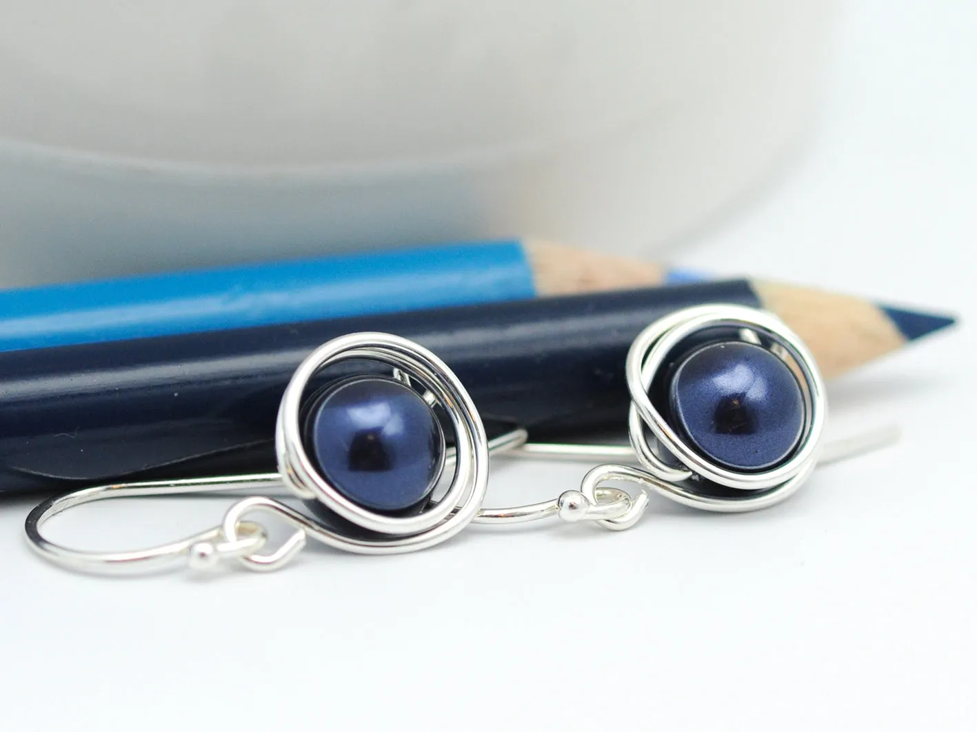 Blue Pearl Earrings