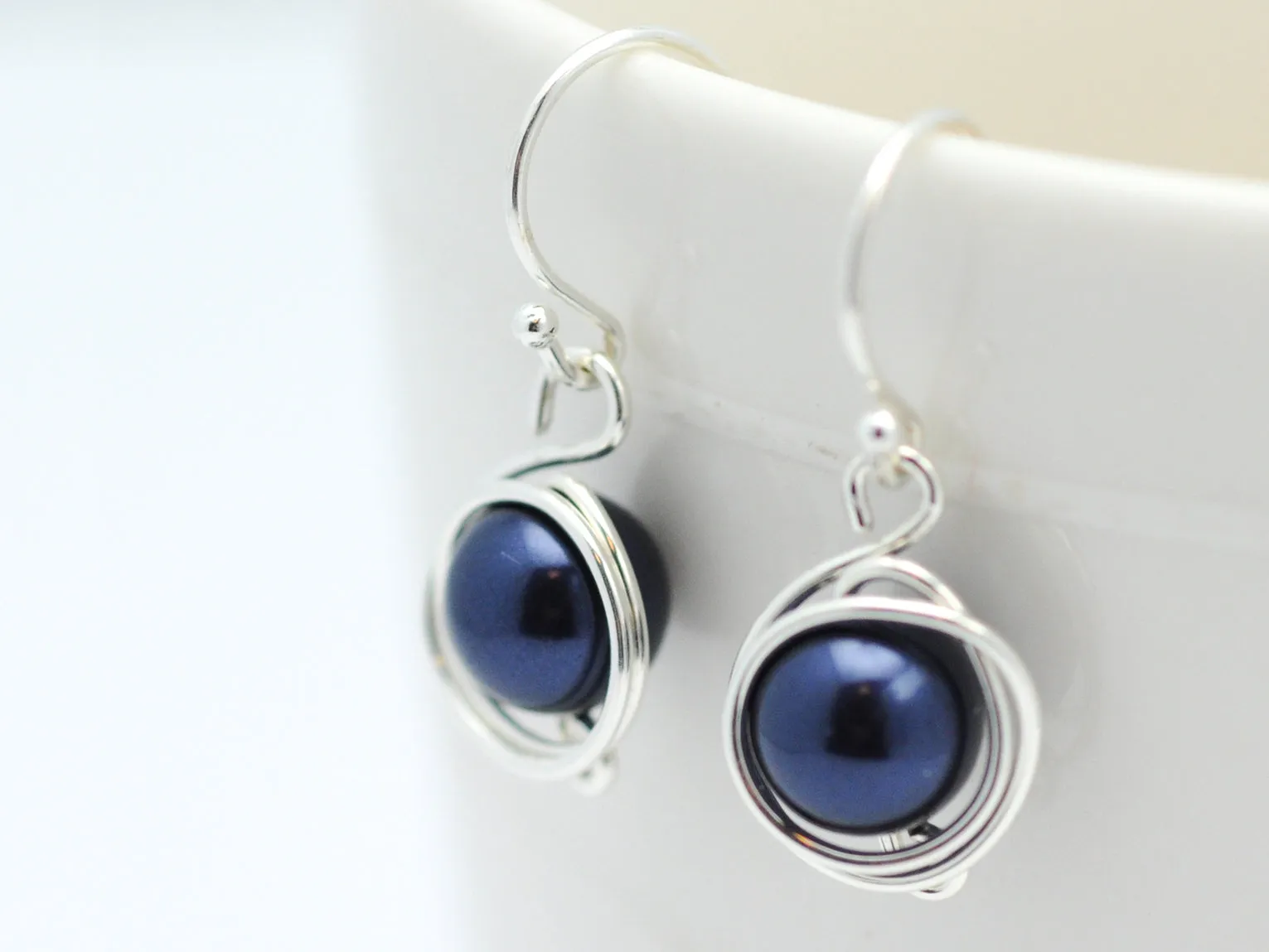 Blue Pearl Earrings