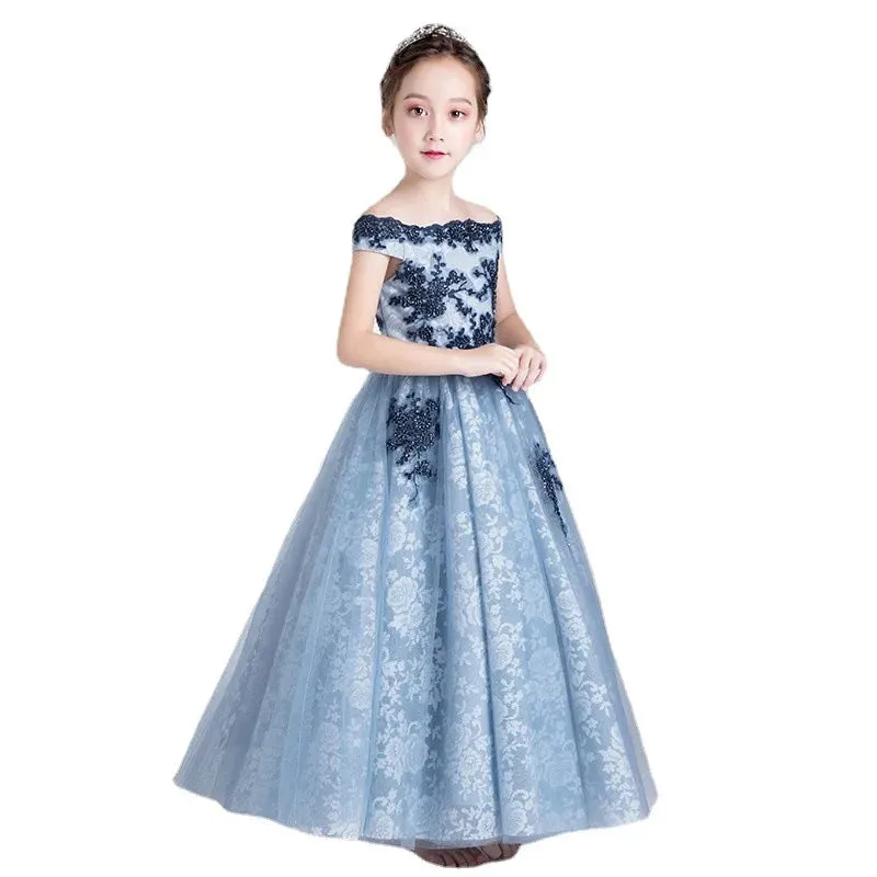 Child Girl's Elegant Long Luxury Party Gowns