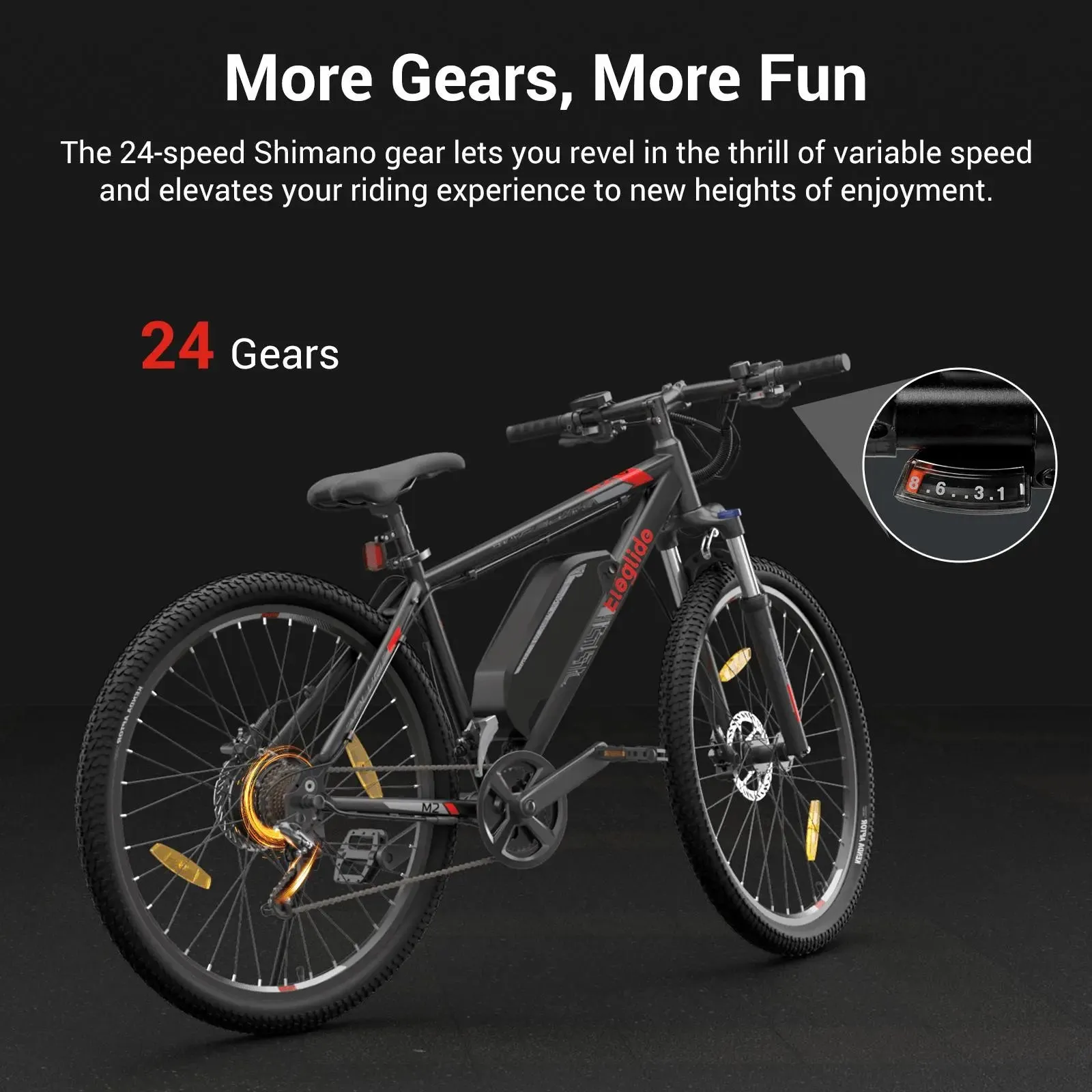 Eleglide M2 Electric Mountain Bike 570W Black