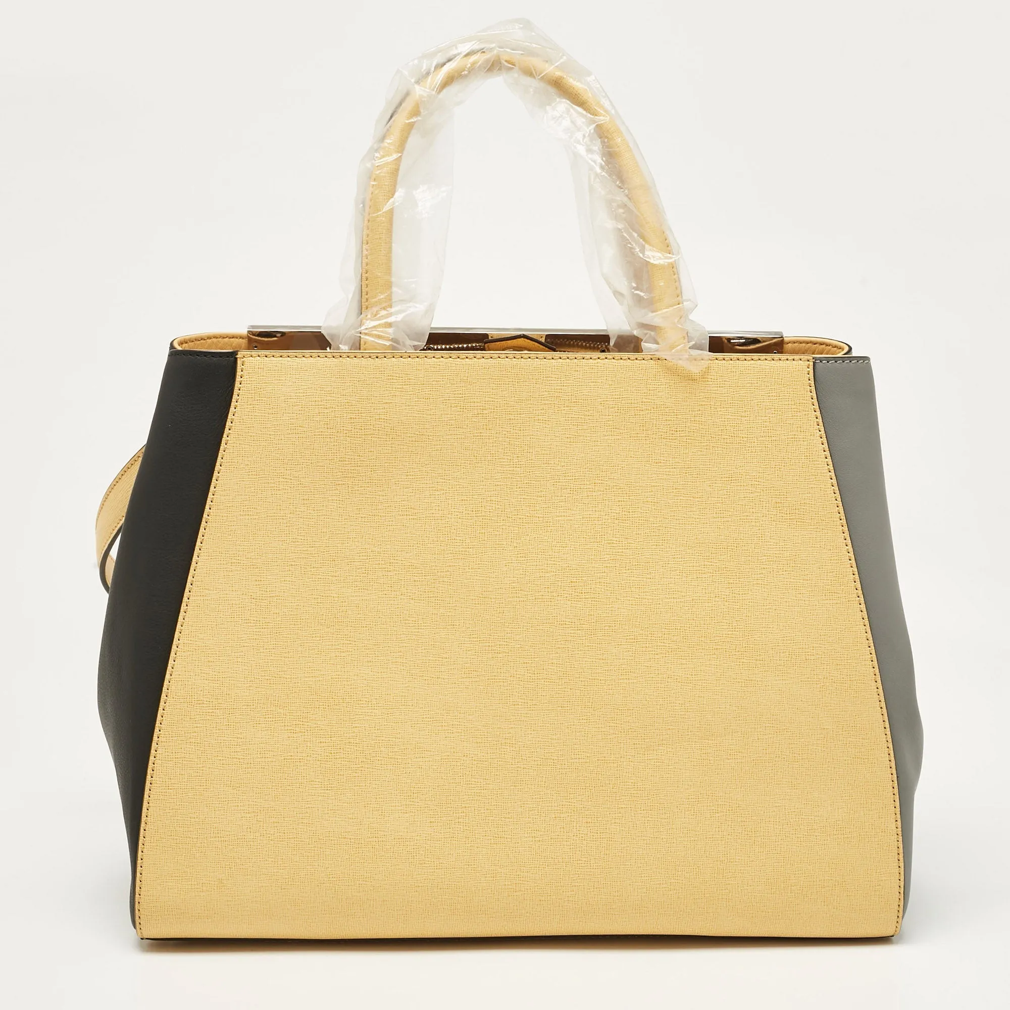 Fendi Tricolor Leather Medium 2Jours Tote
