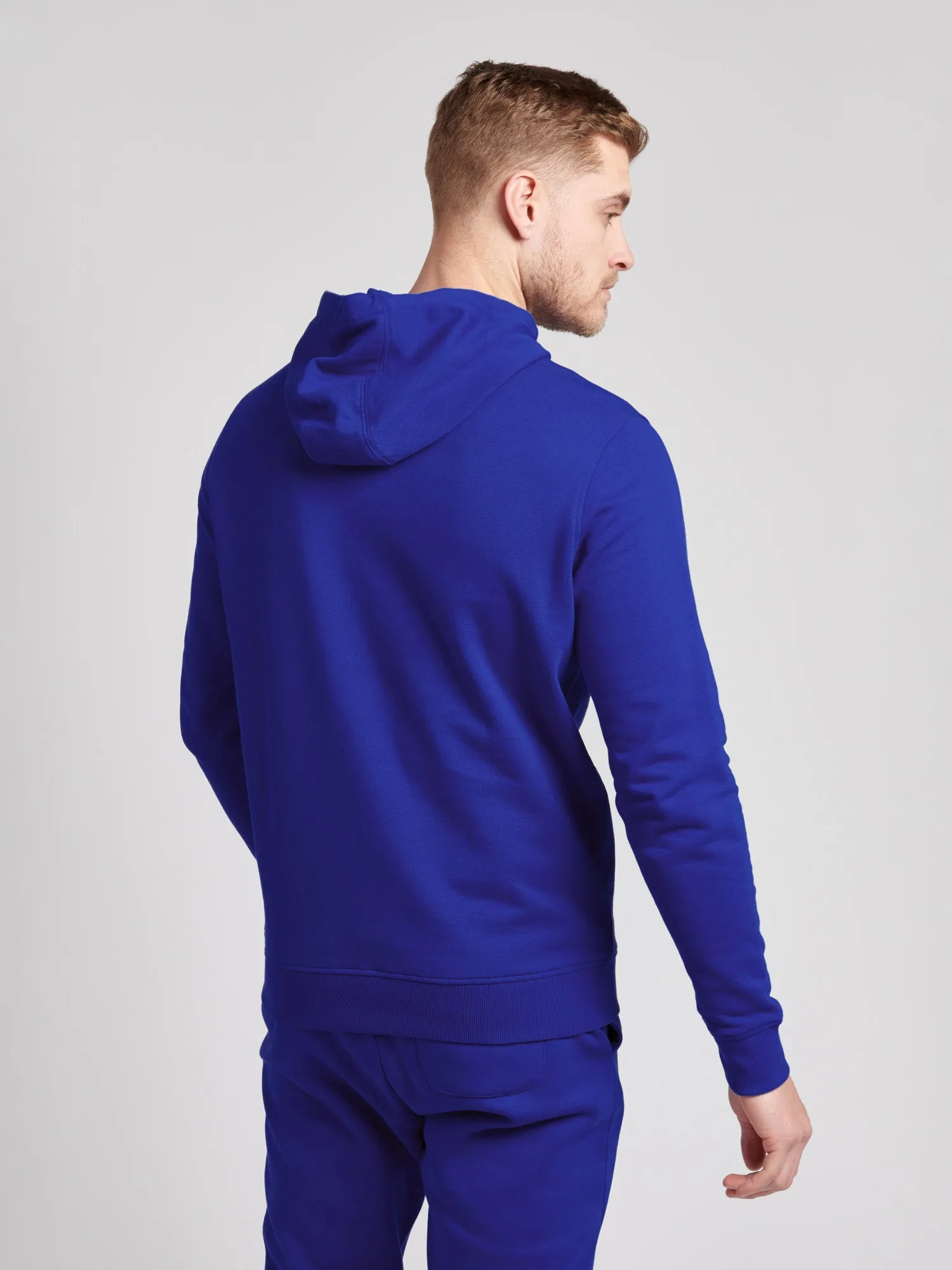 Mens Block Flag Graphic Hoodie in Classic Blue
