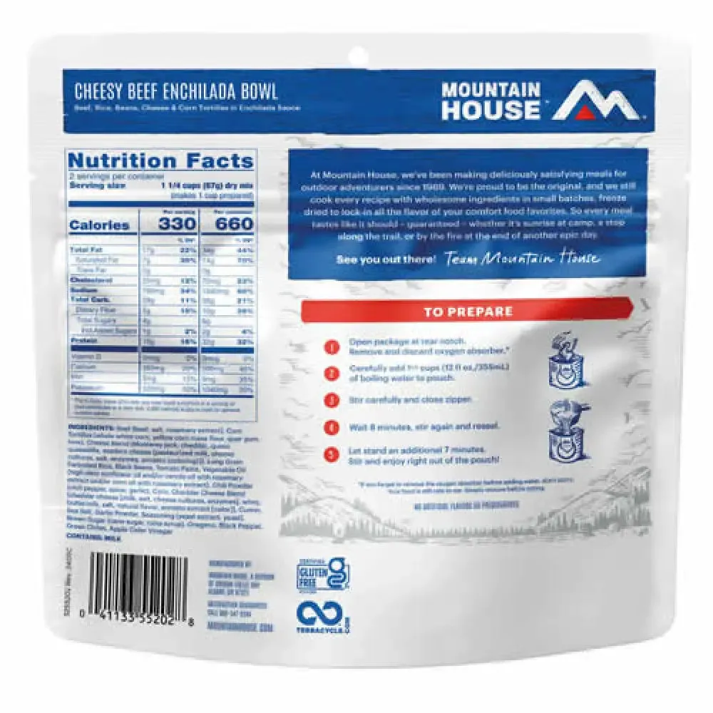 Mountain House BEEF ENCHILADA BOWL (2 Servings)