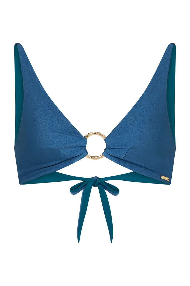 Nala Sapphire - Gold Ring Bikini Top