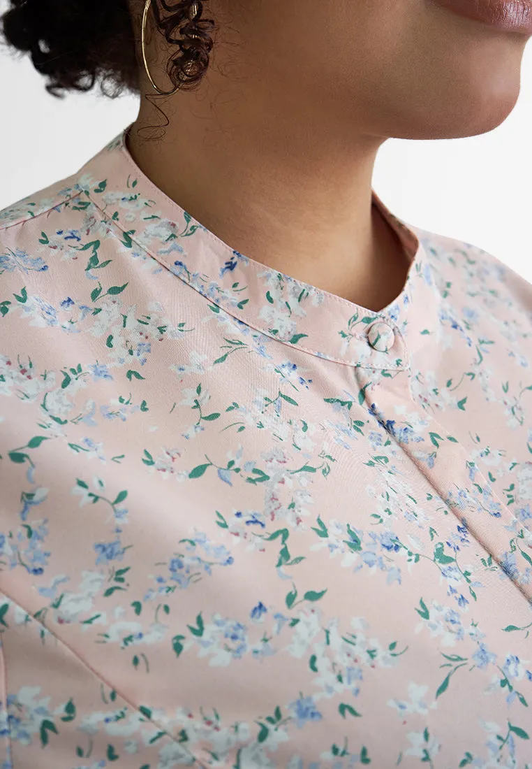 Oliana Tropical Escape Floral Peplum Top