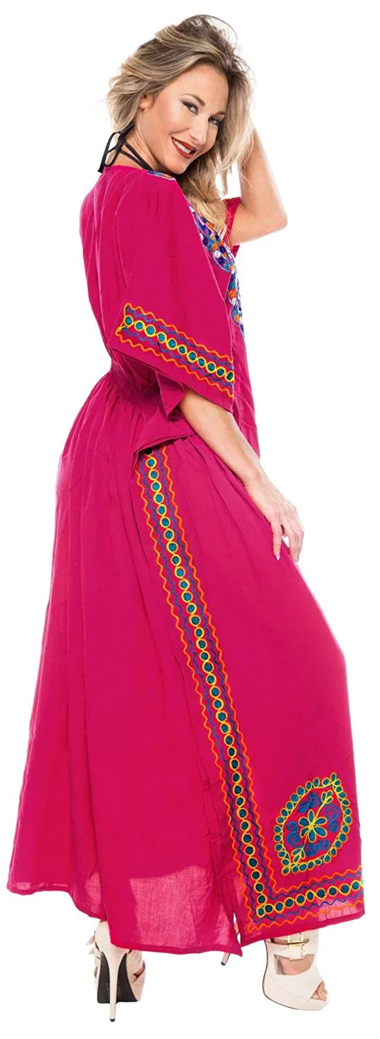 Women's Long Beach Casual Dress Rayon Swimwear Swimsuit Kimono Cover up Kaftan