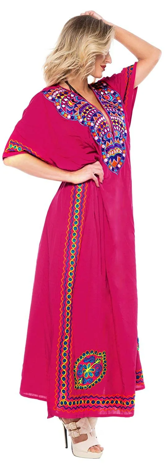 Women's Long Beach Casual Dress Rayon Swimwear Swimsuit Kimono Cover up Kaftan