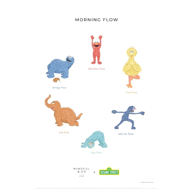 Yoga Poses Print - Sesame Street - Double Sided