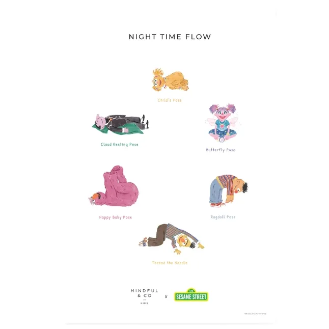 Yoga Poses Print - Sesame Street - Double Sided